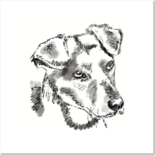 Jack Russell Terrier T-Shirt Dog Lovers Art Sketch Graphic Tee Shirt Posters and Art